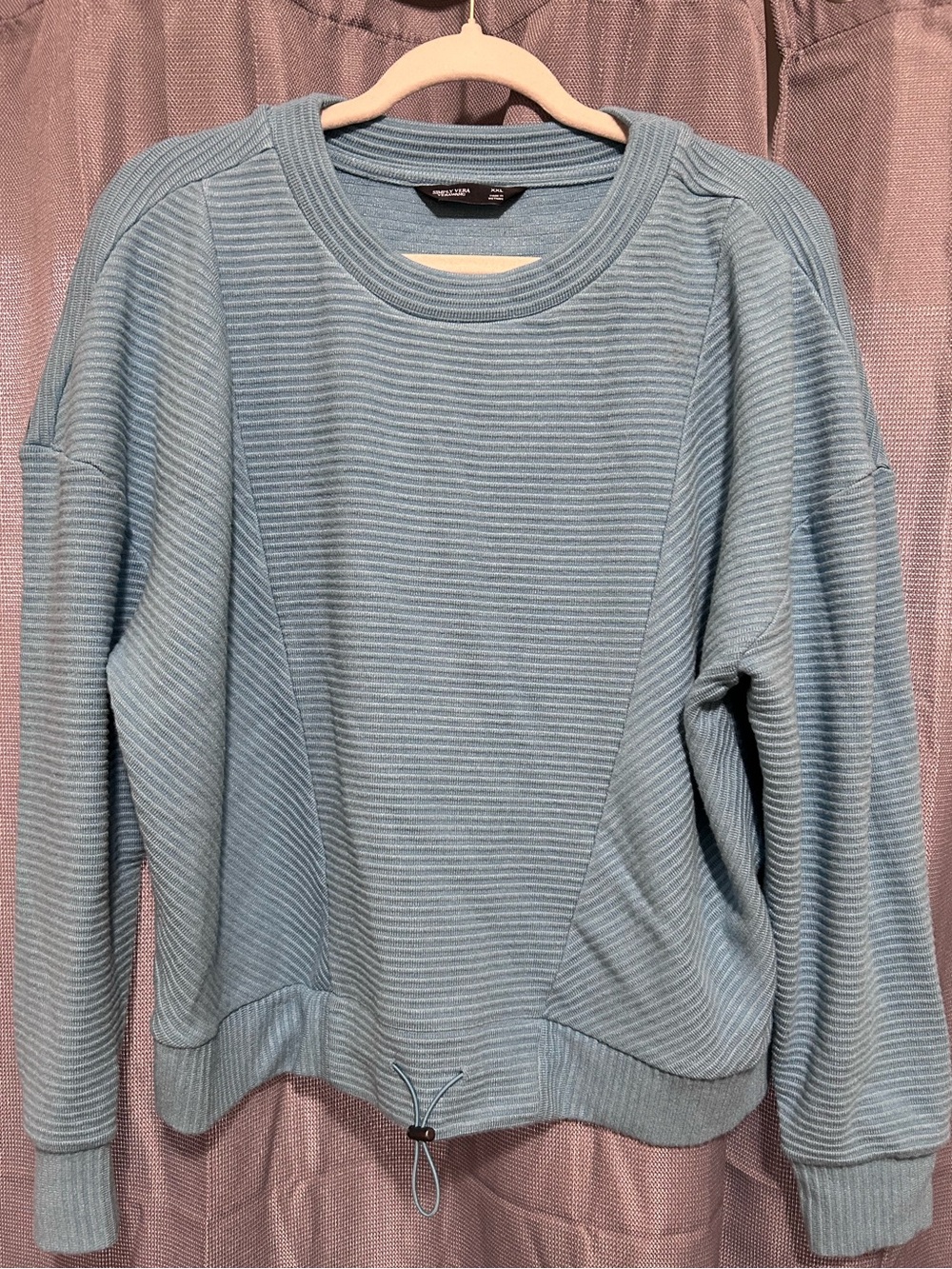 NWOT Simply Vera Vera Wang Light Blue Ribbed Crewneck Pullover